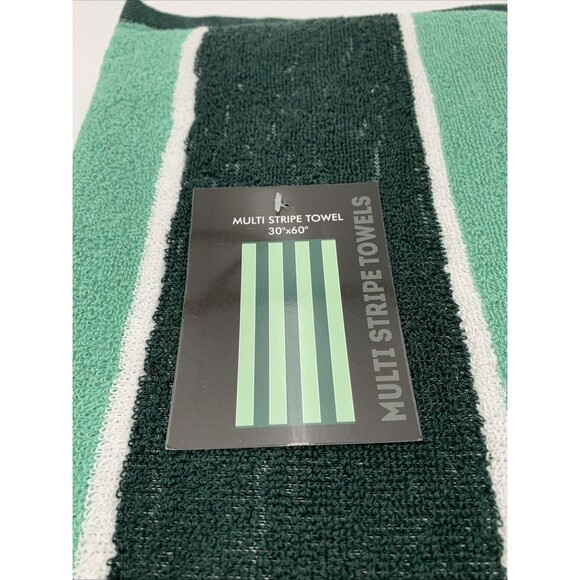 ONE Large Beach Resort Pool Towels in multi Stripe towel 30 x 60 100% COTTON NEW - Picture 3 of 4